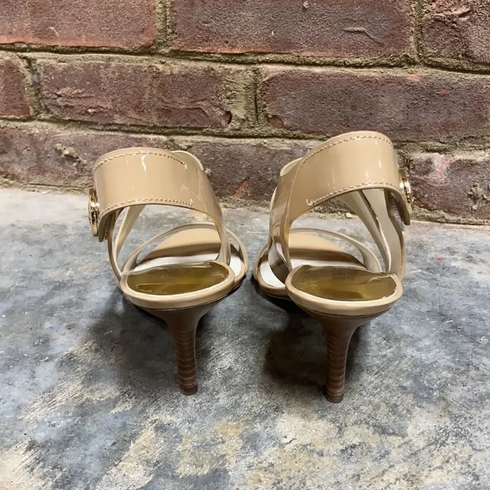 Michael Kors Nude Patent Joselle Open Toe Pump